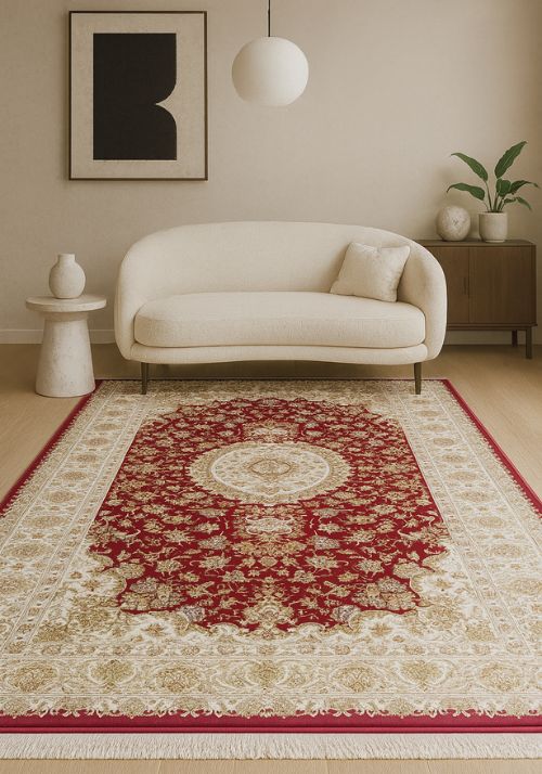 Tabriz 004__Red Rug - Eurobel Rugs + Carpets